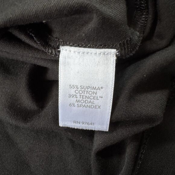 J. Jill Luxe Supima Black Pleat-Back V Neck Tee Womens Size Large - Picture 4 of 6